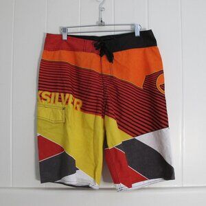 Quiksilver | Size 32 Color Block and Striped Boardshorts